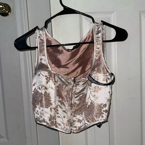 PrettyLittleThing Pink Satin Floral Top - New With Tags